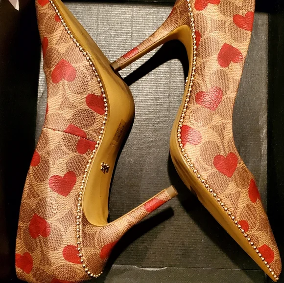 Coach | Shoes | Coach Logo Waverly Pump Heels With Hearts